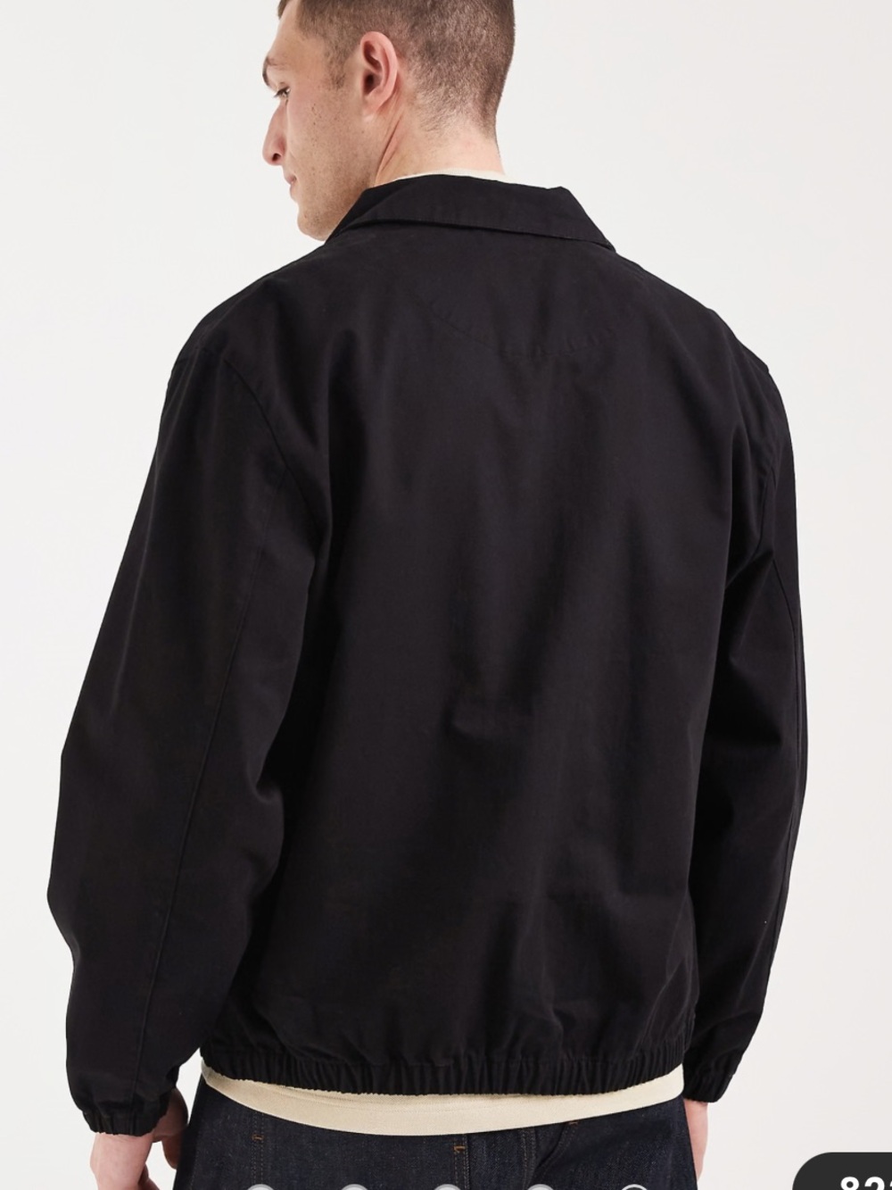 ASOS Black Zip-Up Bomber Jacket with pockets lined size medium - Picture 2 of 10